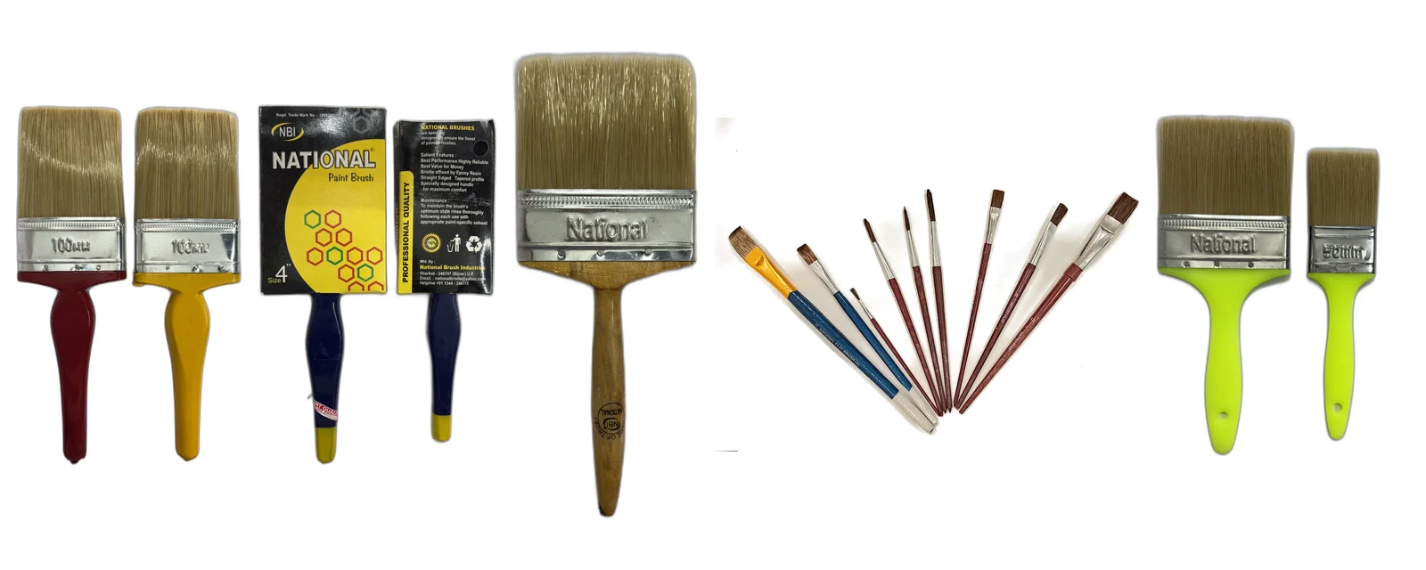 Paint brush range manufactured by NBI National India